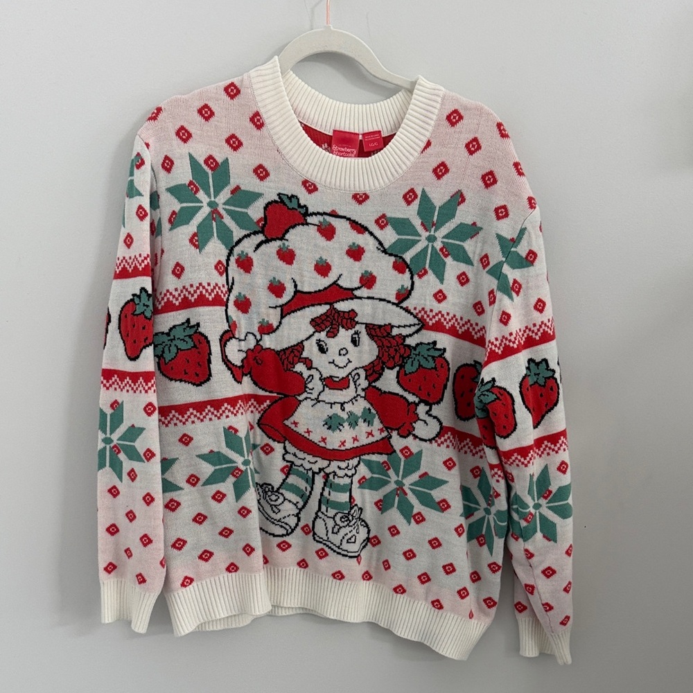 Strawberry shortcake Patterned Sweater - Red and White